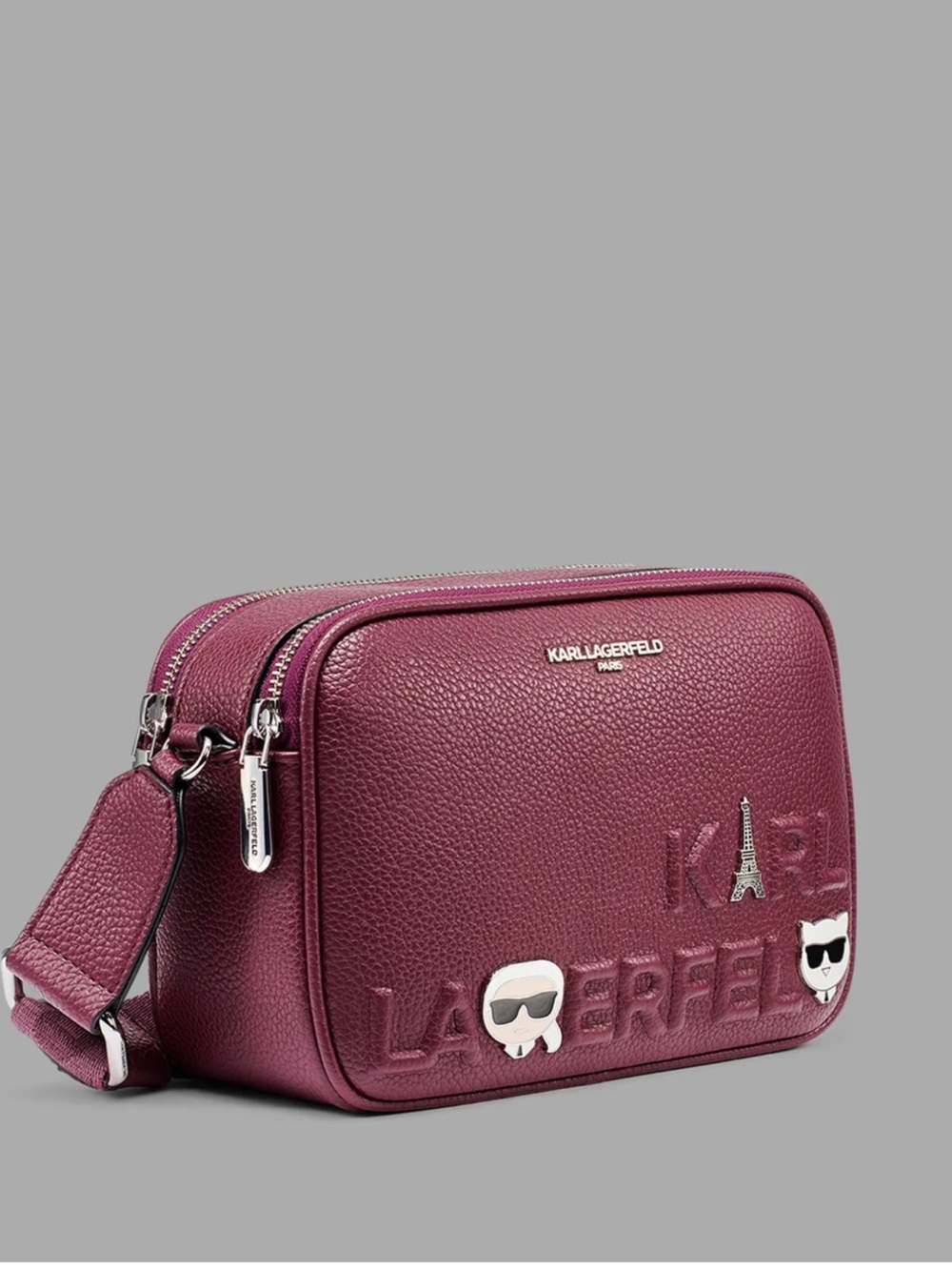 Karl Lagerfeld Olive Green Nylon Toiletry Bag with Tan Diamond Patch